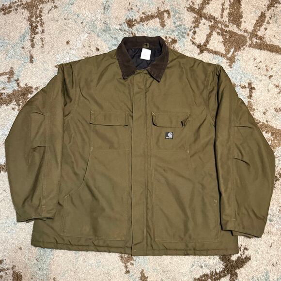 Carhartt Extreme Arctic Quilted Jacket Size 2XL Olive Green Workwear Outdoors - Picture 1 of 7